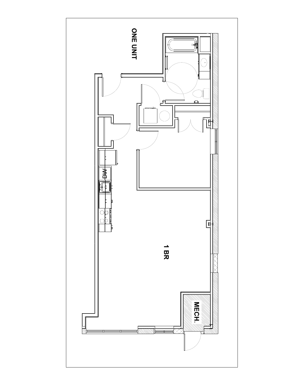 Single-Level Plan A floor plan, 729 sq ft, Unit 101